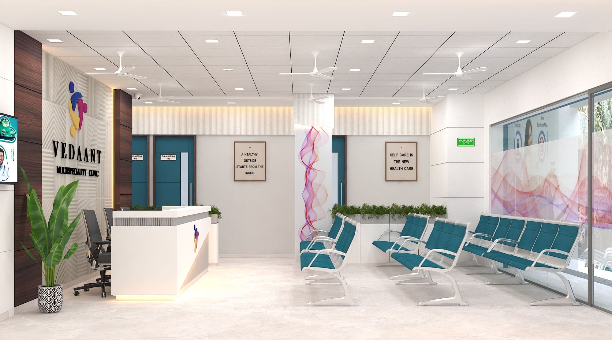 Vedaant Clinic Interior Project | Trance Interiors Image